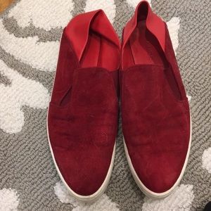 Vince Garvey red suede and leather sneakers